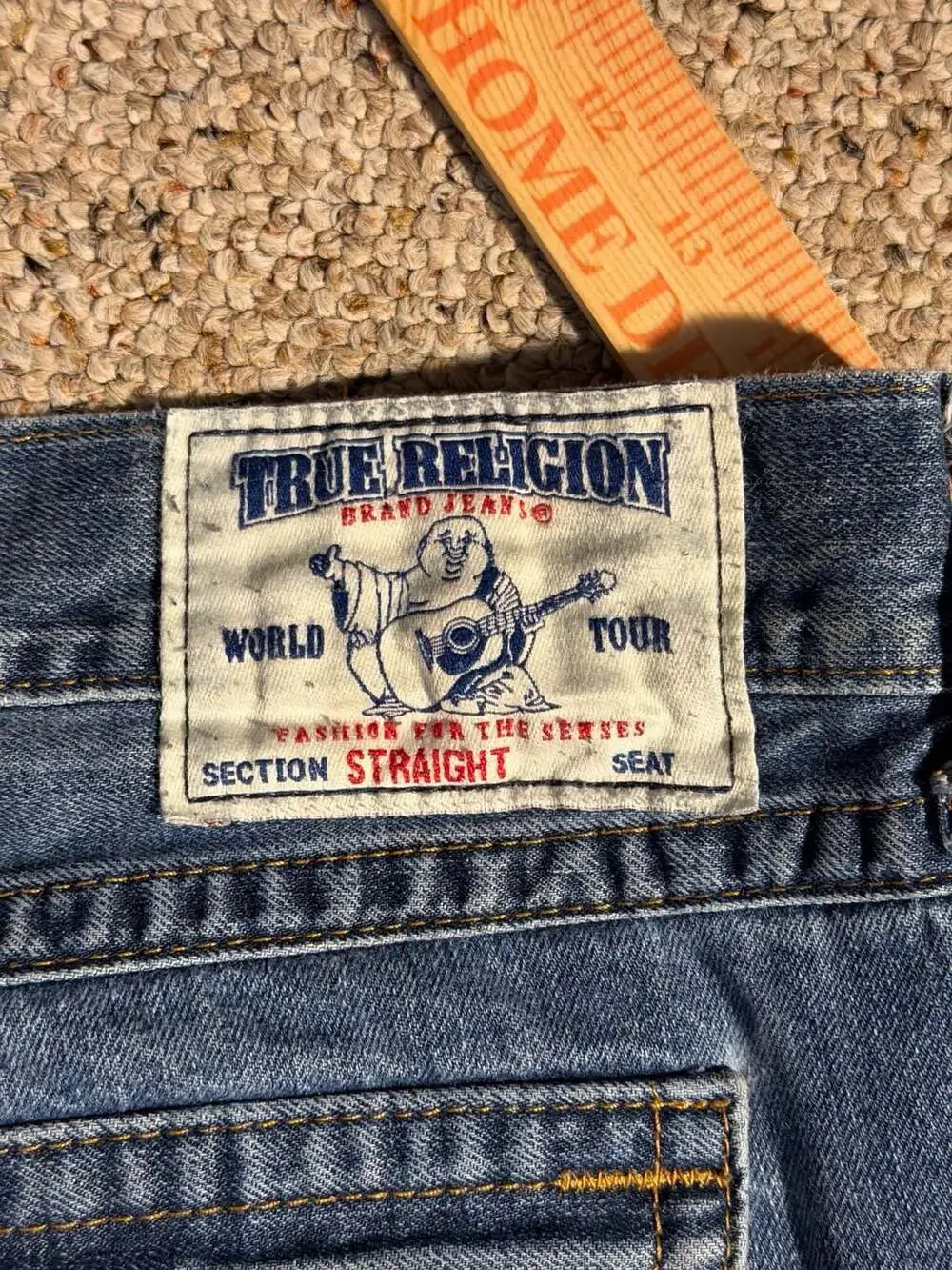 True Religion World Tour Straight Leg Jeans Size 42